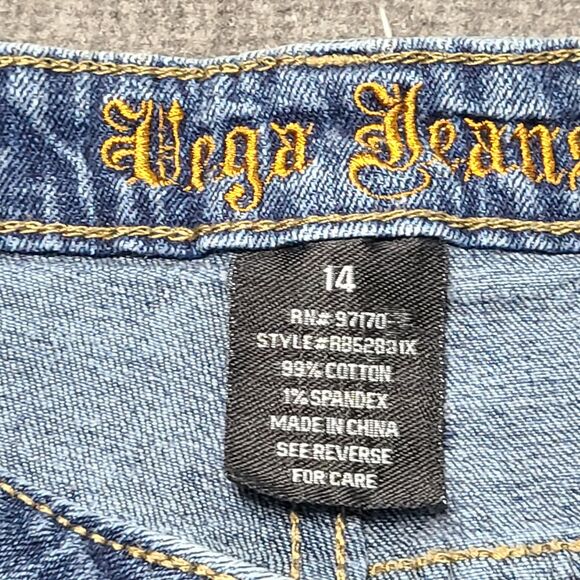 Vega Womens Jeans 14 Blue Distressed Skinny Stretch Denim Pants‎ - Picture 6 of 8